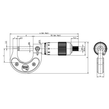 OUTSIDE MECHANICAL MICROMETER BLET STEINMEYER, MEASURING RANGE : 50-75 mm, READING : 0,01 mm