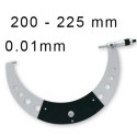 OUTSIDE MECHANICAL MICROMETER BLET STEINMEYER, MEASURING RANGE : 200-225 mm, READING : 0,01 mm