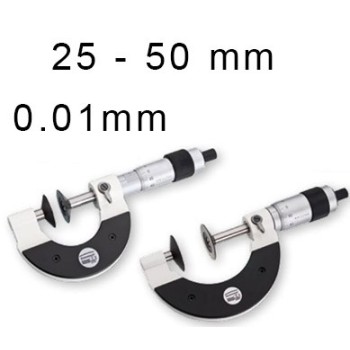 OUTSIDE MECHANICAL MICROMETER WITH DISCS BLET STEINMEYER, MEASURING RANGE : 25-50 mm, READING : 0,01 mm ref : MIC07-A1005C05 STE