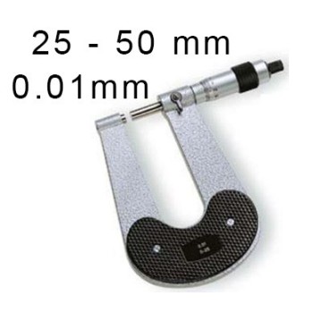 MECHANICAL OUTSIDE MICROMETER WITH DEEP THROATS BLET STEINMEYER, MEASURING RANGE : 25-50 mm, READING : 0,01 mm ref : MIC07-A7005