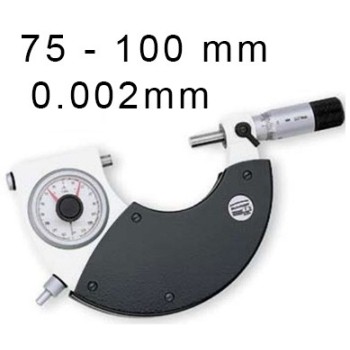 OUTSIDE MECHANICAL MICROMETER BLET STEINMEYER, MEASURING RANGE : 75-100 mm, READING : 0,002 mm ref : MIC07-C0010C05 STEINMEYER M