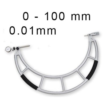 OUTSIDE MECHANICAL MICROMETER BLET STEINMEYER, MEASURING RANGE : 0-100 mm, READING : 0,01 mm ref : MIC07-C0060C01 STEINMEYER MIC