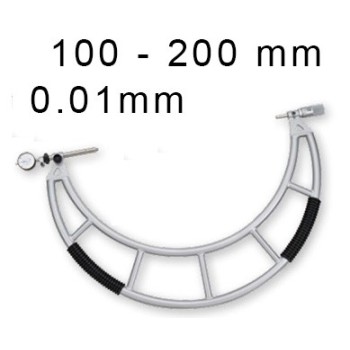 OUTSIDE MECHANICAL MICROMETER BLET STEINMEYER, MEASURING RANGE : 100-200 mm, READING : 0,01 mm ref : MIC07-C0061C01 STEINMEYER M