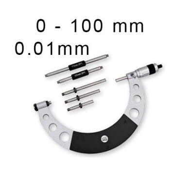 OUTSIDE MECHANICAL MICROMETER BLET STEINMEYER, MEASURING RANGE : 0-100 mm, READING : 0,01 mm ref : MIC07-C0060C0E STEINMEYER MIC
