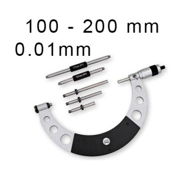 OUTSIDE MECHANICAL MICROMETER BLET STEINMEYER, MEASURING RANGE : 100-200 mm, READING : 0,01 mm ref : MIC07-C0061C0E STEINMEYER M