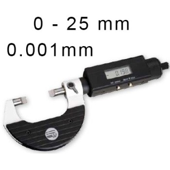 OUTSIDE DIGITAL MICROMETER WITH WEDGE BLADE BLET STEINMEYER, MEASURING RANGE : 0-25 mm, READING : 0,001 mm ref : MIC07-D9001M02 