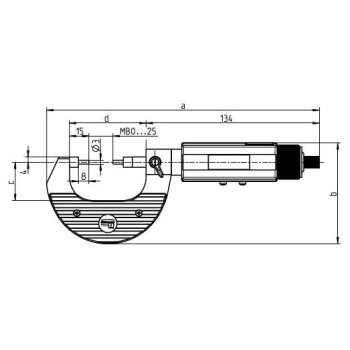 OUTSIDE DIGITAL MICROMETER WITH REDUCED ANVILS BLET STEINMEYER, MEASURING RANGE : 0-25 mm, READING : 0,01 mm / 0,001 mm ref : MI