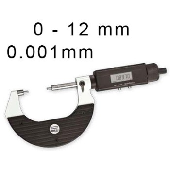 Micromètre Extérieur Electronique à Touches Fines STEINMEYER, Plage de Mesure : 0-12 mm, Lecture : 0,01 mm / 0,001 mm