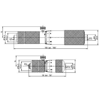 MECHANICAL MICROMETER HEAD BLET STEINMEYER 50-65 MM EXTENSIONS 15/25/50/100/200/400 MM