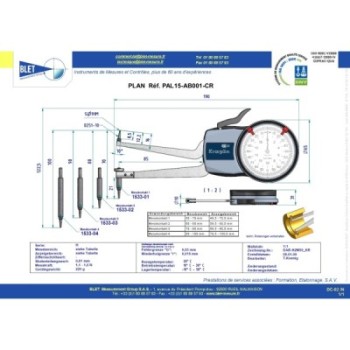 Palpeur Baïonnette BLET KROEPLIN 50-100mm 0,01mm Touches S1/S1