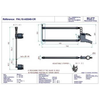 Palpeur Extérieur BLET KROEPLIN 0-100mm 0,1mm Touches S5/S5