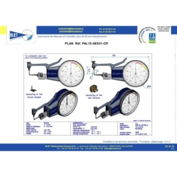 EXTERNAL MECHANICAL MEASURING INSTRUMENT PALPEUR EXT BLET KROEPLIN 0-2MM 0,01MM FORCE 0,5 à 1,3 N