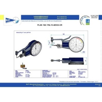 EXTERNAL MECHANICAL MEASURING INSTRUMENT PALPEUR EXT BLET KROEPLIN 0-2MM 0,01MM FORCE 0,1 à 0,4 N