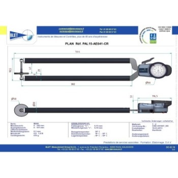 EXTERNAL MECHANICAL MEASURING INSTRUMENT PALPEUR EXT BLET KROEPLIN 0-100MM 0,1MM TOUCHES D50/D50