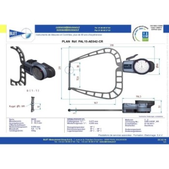 EXTERNAL MECHANICAL MEASURING INSTRUMENT PALPEUR EXT BLET KROEPLIN 0-50MM 0,05MM TOUCHES S5/S5