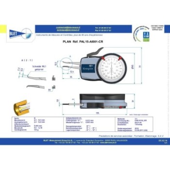 Palpeur Intérieur BLET KROEPLIN 2,5-12,5mm 0,005mm Touches C0,1/C0,1