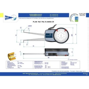 Palpeur Intérieur BLET KROEPLIN 30-50mm 0,01mm Touches S1/S1