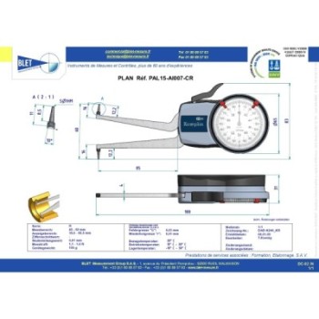 Palpeur Intérieur BLET KROEPLIN 40-60mm 0,01mm Touches S1/S1