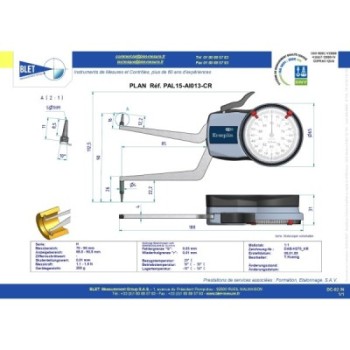 Palpeur Intérieur BLET KROEPLIN 70-90mm 0,01mm Touches S1/S1
