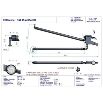 Palpeur Intérieur BLET KROEPLIN 200-400mm 0,2mm Touches HMSR20/HMSR20