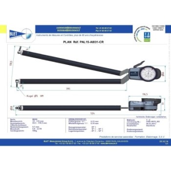 Palpeur Intérieur BLET KROEPLIN 70-170mm 0,1mm Touches S5/S5