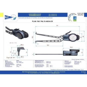 Palpeur Intérieur BLET KROEPLIN 40-90mm 0,05mm Touches S2/S2