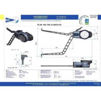 Palpeur Intérieur BLET KROEPLIN 150-200mm 0,05mm Touches S2/S2