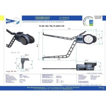 Palpeur Intérieur BLET KROEPLIN 130-180mm 0,05mm Touches S2/S2