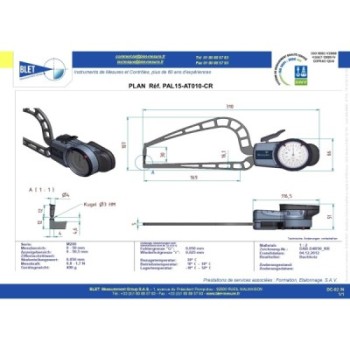 Palpeur Tube BLET KROEPLIN 0-50mm 0,05mm Touches S3/S3