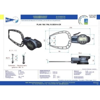 EXTERNAL MECHANICAL MEASURING INSTRUMENT PALPEUR EXT BLET KROEPLIN 0-30MM 0,02MM TOUCHES CR0,75/CR0,75