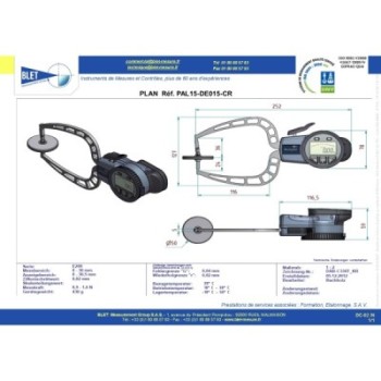 Palpeur Extérieur BLET KROEPLIN 0-30mm 0,02mm Touches D50/D50