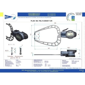 EXTERNAL MECHANICAL MEASURING INSTRUMENT PALPEUR EXT BLET KROEPLIN 0-50MM 0,02MM TOUCHES CR0,75/CR0,75