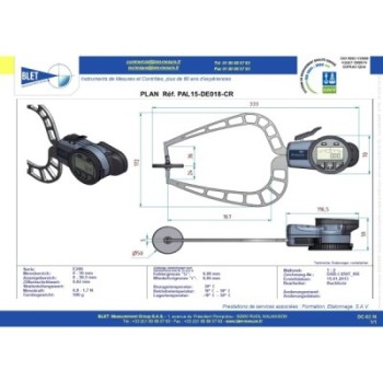 Palpeur Extérieur BLET KROEPLIN 0-50mm 0,02mm Touches D50/D50