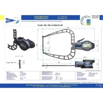 EXTERNAL MECHANICAL MEASURING INSTRUMENT PALPEUR EXT BLET KROEPLIN 0-50MM 0,02MM TOUCHES S5/S5