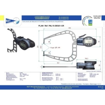 Palpeur Extérieur BLET KROEPLIN 50-100mm 0,02mm Touches S3/S3