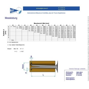 Palpeur Intérieur BLET KROEPLIN 50-70mm 0,01mm Touches S1/S1