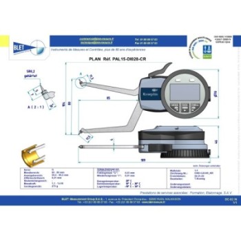 Palpeur Intérieur trous borgnes BLET KROEPLIN 60-80mm 0,01mm Touches CSR0,2/CSR0,2