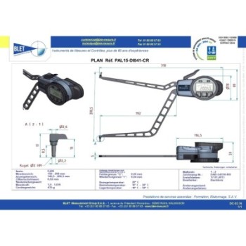 Palpeur Intérieur BLET KROEPLIN 150-200mm 0,02mm Touches S2/S2