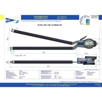 Palpeur Intérieur BLET KROEPLIN 50-150mm 0,05mm Touches S5/S5