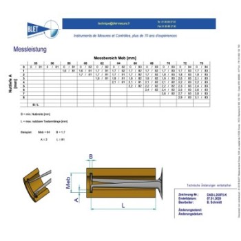 Palpeur Intérieur 3 Points BLET KROEPLIN 55-75mm 0,005mm Touches S1/S1