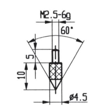 CONTACT POINTS FOR DIAL GAUGES AND COMPARATOR GAUGES ANGLE SPECIFICS 60 ° INOX