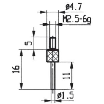CONTACT POINTS FOR DIAL GAUGES AND COMPARATOR GAUGES DIAMETER SPECIFICS 1,5 MM INOX