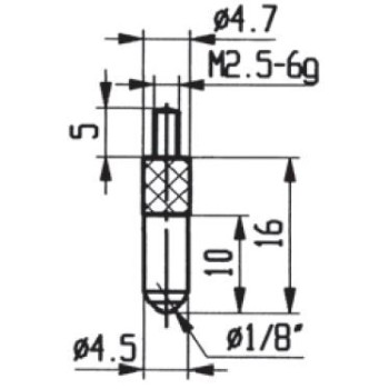 CONTACT POINTS FOR DIAL GAUGES AND COMPARATOR GAUGES LENGTH SPECIFICS 16 MM CARBURE
