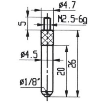 CONTACT POINTS FOR DIAL GAUGES AND COMPARATOR GAUGES LENGTH SPECIFICS 26 MM CARBURE