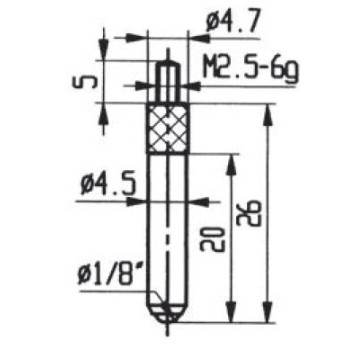 CONTACT POINTS FOR DIAL GAUGES AND COMPARATOR GAUGES LENGTH SPECIFICS 26 MM RUBIS