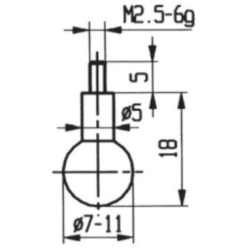 CONTACT POINTS FOR DIAL GAUGES AND COMPARATOR GAUGES DIAMETER SPECIFICS 9 MM INOX