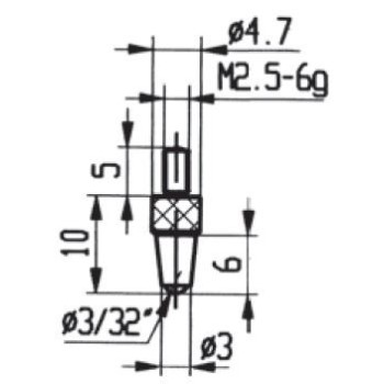 CONTACT POINTS FOR DIAL GAUGES AND COMPARATOR GAUGES LENGTH SPECIFICS 10 MM INOX