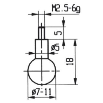 CONTACT POINTS FOR DIAL GAUGES AND COMPARATOR GAUGES LENGTH SPECIFICS 5 MM INOX