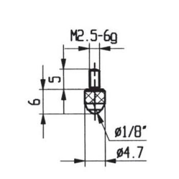 CONTACT POINTS FOR DIAL GAUGES AND COMPARATOR GAUGES LENGTH SPECIFICS 6 MM INOX