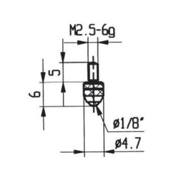 CONTACT POINTS FOR DIAL GAUGES AND COMPARATOR GAUGES LENGTH SPECIFICS 6 MM RUBIS